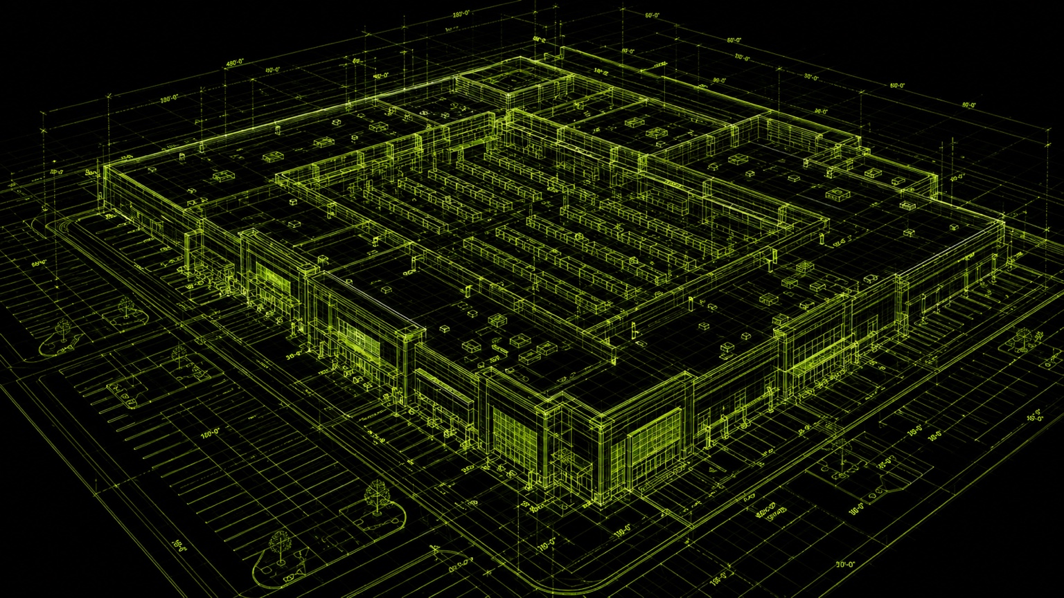 Commercial construction blueprint